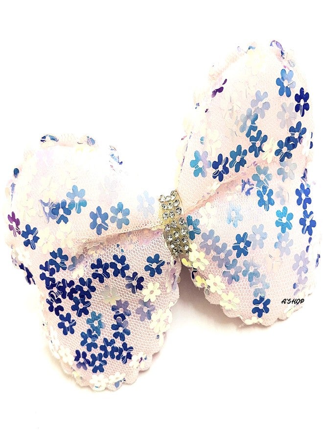 A'SHOP Shiny Net Sequin Big Bow Side Hair Pin or Clip for Girls, Girl Child, Baby (Any 1 Color) - Set of 1 - Image 4