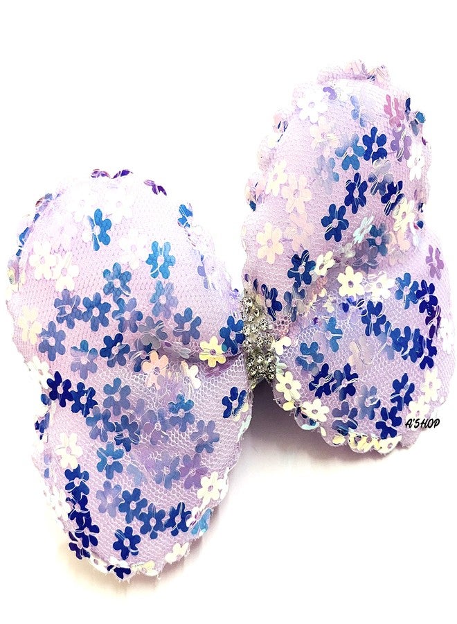 A'SHOP Shiny Net Sequin Big Bow Side Hair Pin or Clip for Girls, Girl Child, Baby (Any 1 Color) - Set of 1 - Image 3