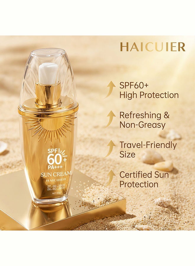 HAICUIER Isolated Sunscreen SPF60 High Protection Sunscreen Refreshing and Non-Greasy Sun Protection Lotion 50g - Image 4