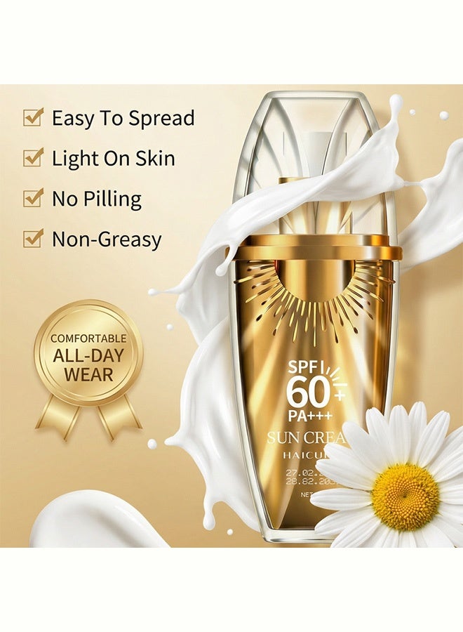 HAICUIER Isolated Sunscreen SPF60 High Protection Sunscreen Refreshing and Non-Greasy Sun Protection Lotion 50g - Image 5