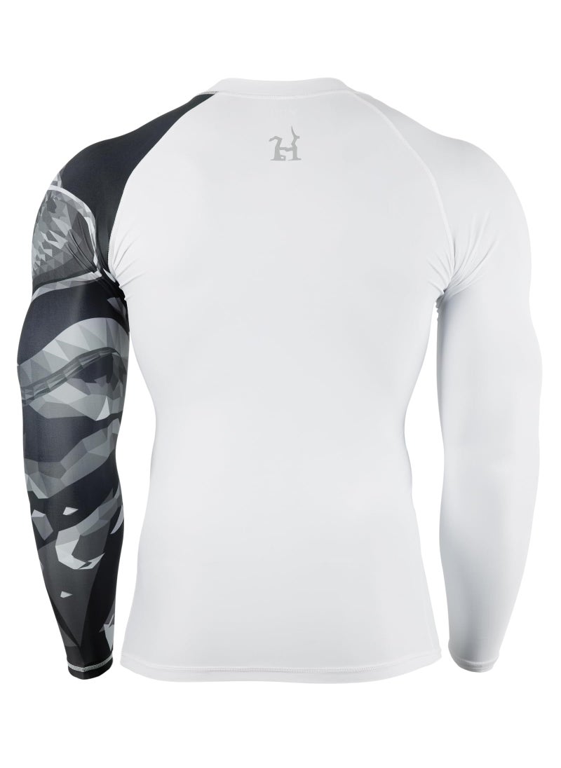 HUGE SPORTS HUGE SPORTS Men's Swim Shirts Long Sleeve Zip Rash Guard UPF 50+ Sun Protective Quick Drying (Cobra, M)  - Image 3