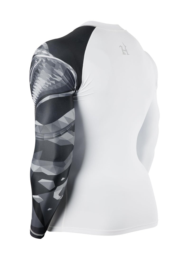 HUGE SPORTS HUGE SPORTS Men's Swim Shirts Long Sleeve Zip Rash Guard UPF 50+ Sun Protective Quick Drying (Cobra, M)  - Image 2