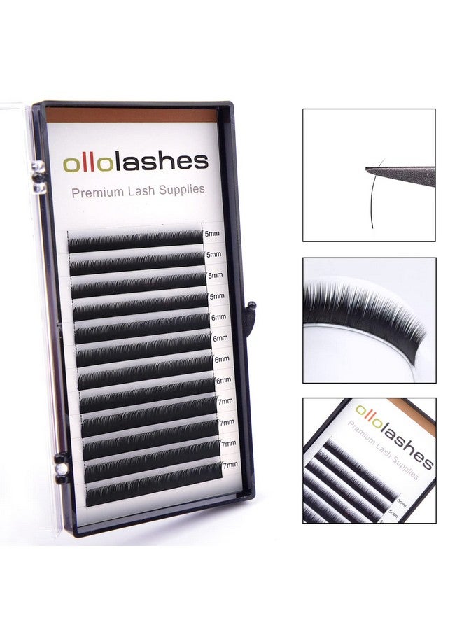اولولاشز وصلات الرموش السفلية J Curl 0.07 مم Mix57Mm 5 مم 6 مم 7 مم اللون الأسود ملحقات الرموش السفلية (Mix57Mm 0.07 J Curl) - Image 2