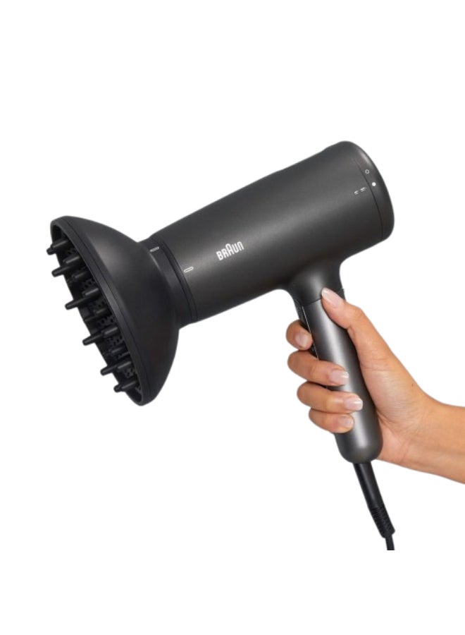 BRAUN Hd42 Super Ionic Hair Dryer 2100 Watts Htdc Motor With Diffuser And Nozzle - Image 4