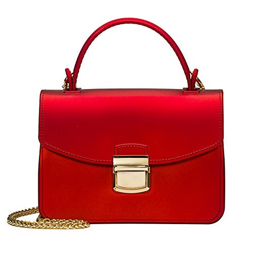 Chrysansmile Red Clutch Purses for Women Jelly Small Crossbody Bags Formal Evening Bags Top Handle Purses for Women Mini Tote Bag - Image 1