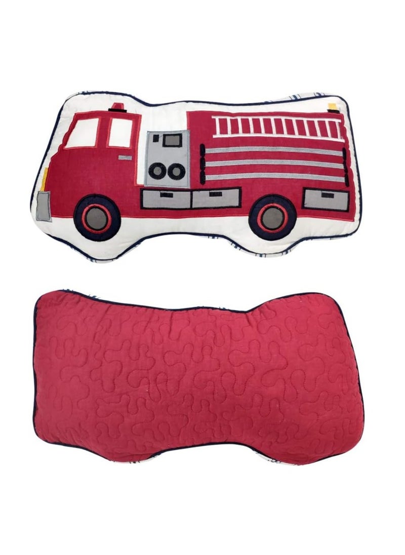 Brandream Boys Pillow, Durable And Portable Truck Shape Pillow, Soft And Lightweight Decorative Pillow, Stuffed Truck Plush Pillow For Kids Room Decoration, (1pc, White And Red)  - Image 1