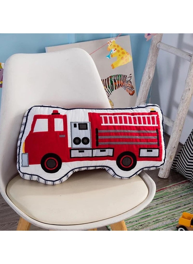 Brandream Boys Pillow, Durable And Portable Truck Shape Pillow, Soft And Lightweight Decorative Pillow, Stuffed Truck Plush Pillow For Kids Room Decoration, (1pc, White And Red)  - Image 3