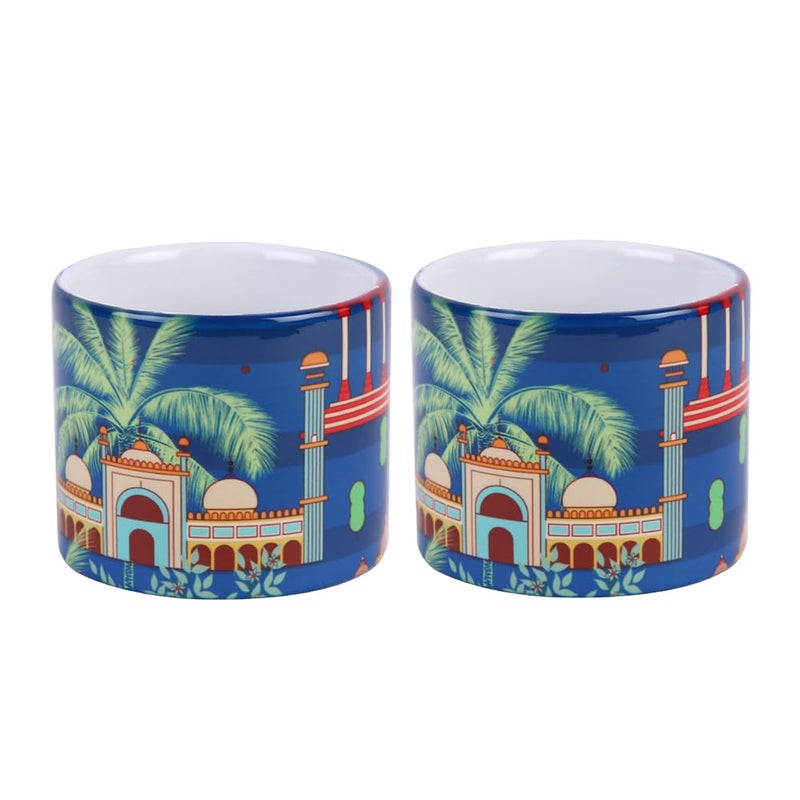 PentaDeco 160ml Ceramic Mug Set with Indian Monuments Design Set of 2 - Image 5