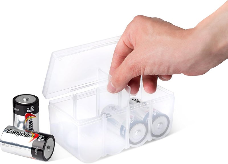 GlossyEnd Set of 4 - Two C and Two D Battery Storage Box, Battery Storage Case, Battery Holder Clear (C - D) - Image 2