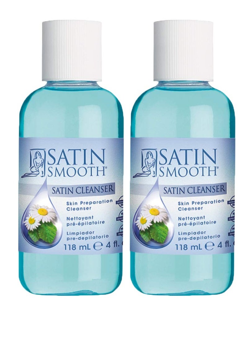 Satin Smooth SATIN SMOOTH Satin Cleanser Skin Preparation Cleanser 4 oz x 2 packs  - Image 1