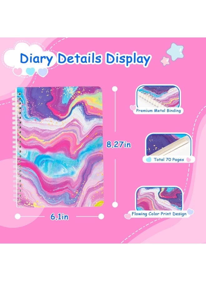 Capstro DIY Journal Kit – SH009 Purple Diary Set with 70-Page Journal, Stickers, Sticky Notes, Bookmarks & Tassel Pendant – Scrapbook & Stationery Craft Box for Kids Age 4+ – Creative Gift for Girls & Boys - Image 4