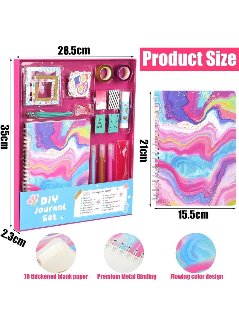 Capstro DIY Journal Kit – SH009 Purple Diary Set with 70-Page Journal, Stickers, Sticky Notes, Bookmarks & Tassel Pendant – Scrapbook & Stationery Craft Box for Kids Age 4+ – Creative Gift for Girls & Boys - Image 3