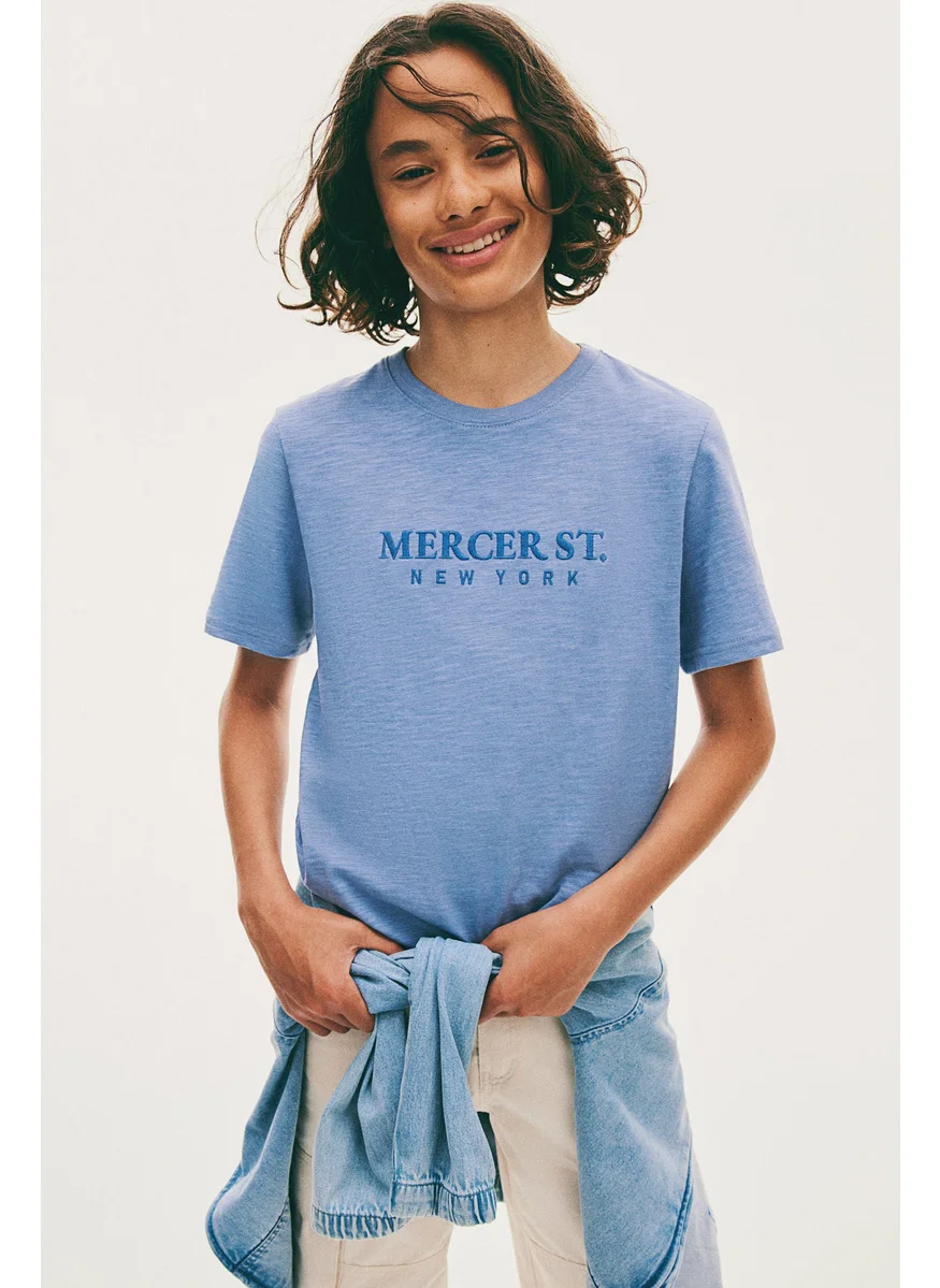 اتش اند ام Motif-Detail Cotton T-Shirt