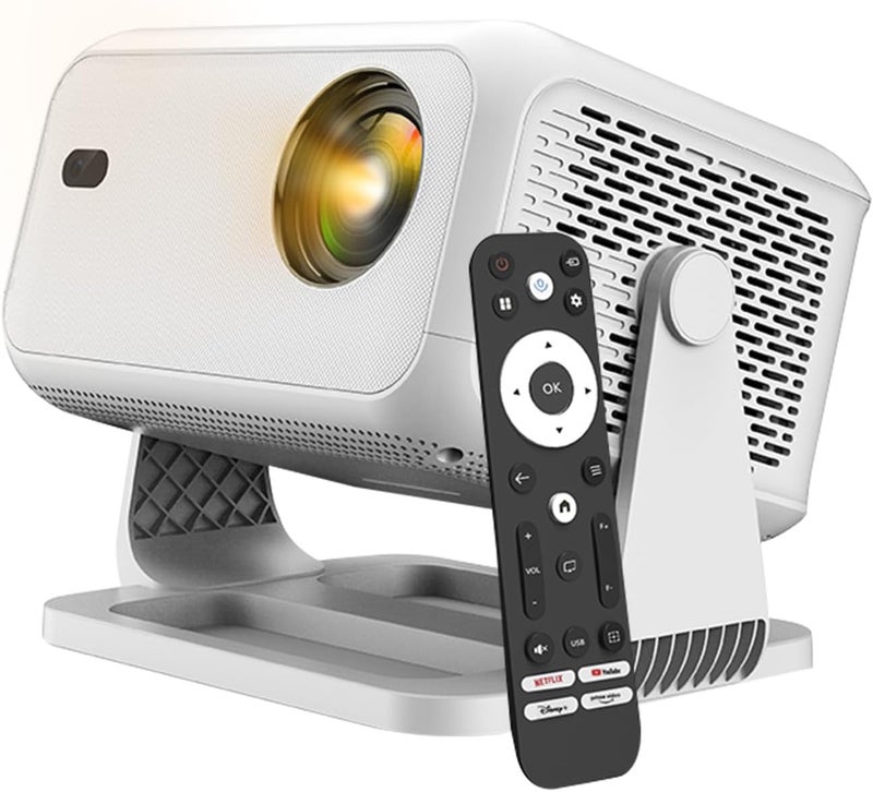 Netflix Officially 4K Smart Projector with WiFi and Bluetooth, AI Auto Focus 800 ANSI 1080P Native Portable Outdoor Indoor Home Video Projectors - White - Image 1