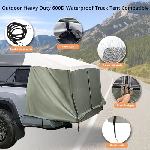 Dipurman Full-Size Truck Bed Tent,Outdoor 600D Waterproof Truck Tent Compatible with Fits Ford F-150,Chevy Silverado,Toyota Tundra,Tacoma (2005+),Tailgates 58" Designed for Full-Size Trucks with Caps - Image 2