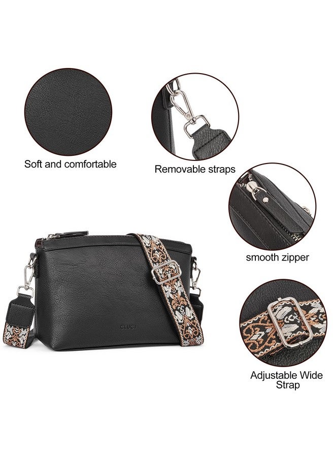 CLUCI Crossbody Purses For Women Trendy Vegan Leather Small Crossbody Bags Women Shoulder Handbags With Wide Straps - Image 4