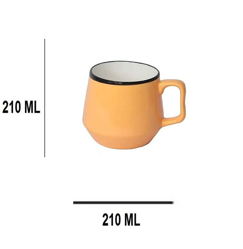 SAAIKEE Ceramic Coffee Mugs/Tea Cups/Milk Hot or Cold Beverage with Handle Ideal Best Gift for Friends, Anniversary, Valentine Day, Birthday 210 ML Pack of 6 (Multi-Color) - Image 3