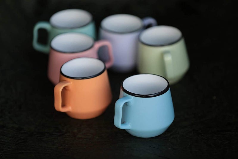 SAAIKEE Ceramic Coffee Mugs/Tea Cups/Milk Hot or Cold Beverage with Handle Ideal Best Gift for Friends, Anniversary, Valentine Day, Birthday 210 ML Pack of 6 (Multi-Color) - Image 4