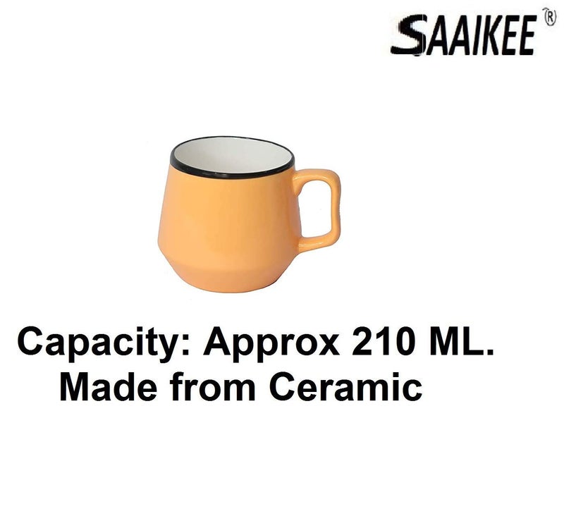 SAAIKEE Ceramic Coffee Mugs/Tea Cups/Milk Hot or Cold Beverage with Handle Ideal Best Gift for Friends, Anniversary, Valentine Day, Birthday 210 ML Pack of 6 (Multi-Color) - Image 2