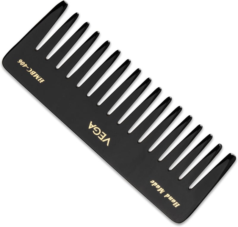 Vega Large Shampoo Comb, Black - Image 1