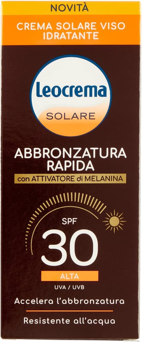 Leocrema Melanin SPF 30 Sunface quick tanning with solarpowered activator 50 ml