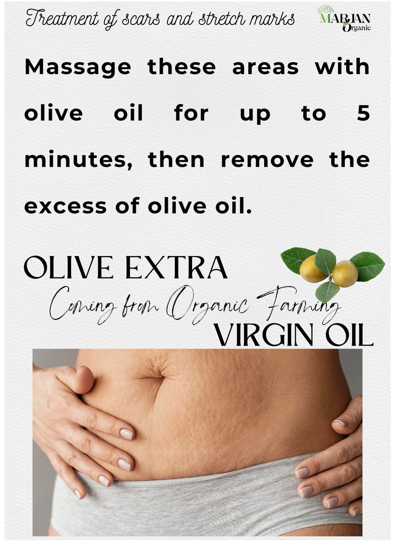 MARJAN ORGANIC - Olive Oil 10ml - 100% Organic cold pressed - 100% Virgin - Firming Body Oil, Natural Moisturizing Massage Oil for Dry Skin, Reduces Spots, Hydrating & Smooth Skin Tone, For Face, Hair Growth & Nails. - Image 1