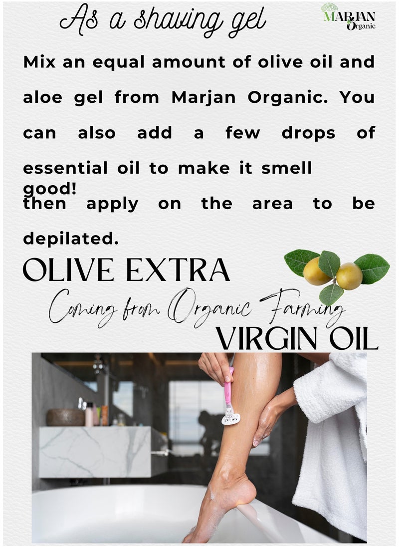 MARJAN ORGANIC - Olive Oil 10ml - 100% Organic cold pressed - 100% Virgin - Firming Body Oil, Natural Moisturizing Massage Oil for Dry Skin, Reduces Spots, Hydrating & Smooth Skin Tone, For Face, Hair Growth & Nails. - Image 1
