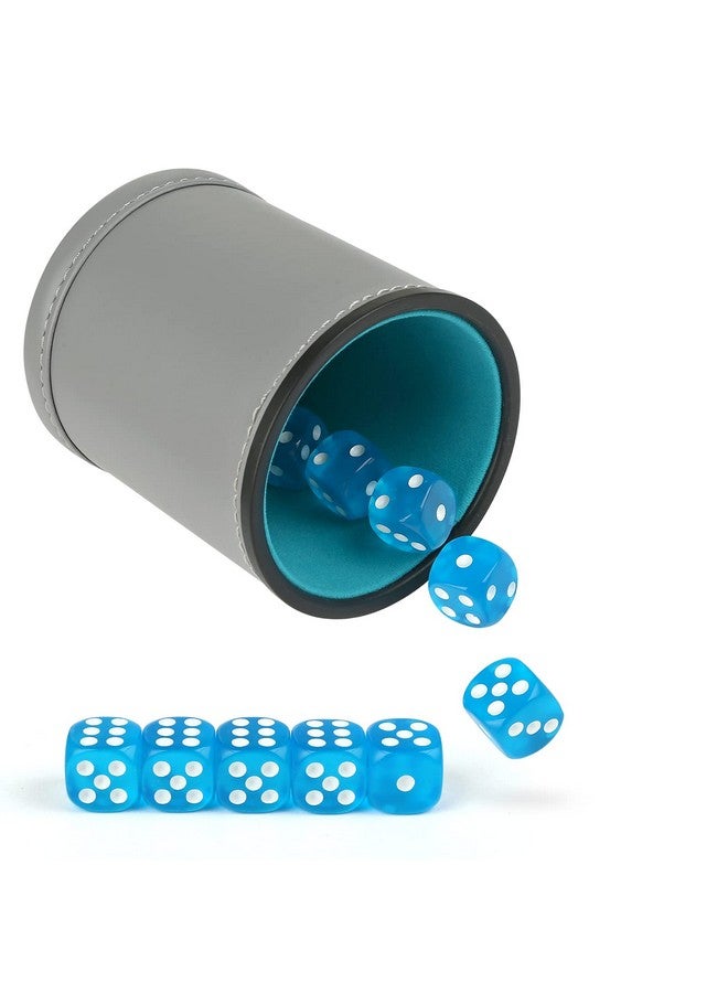 GWHOLE Leather Dice Cup Dice Stacking Shaker Cup Bar Pub Club Liar Games Dice Rolling Set With 10 Dices For Yahtzee Farkle Party Games Gift - Image 1