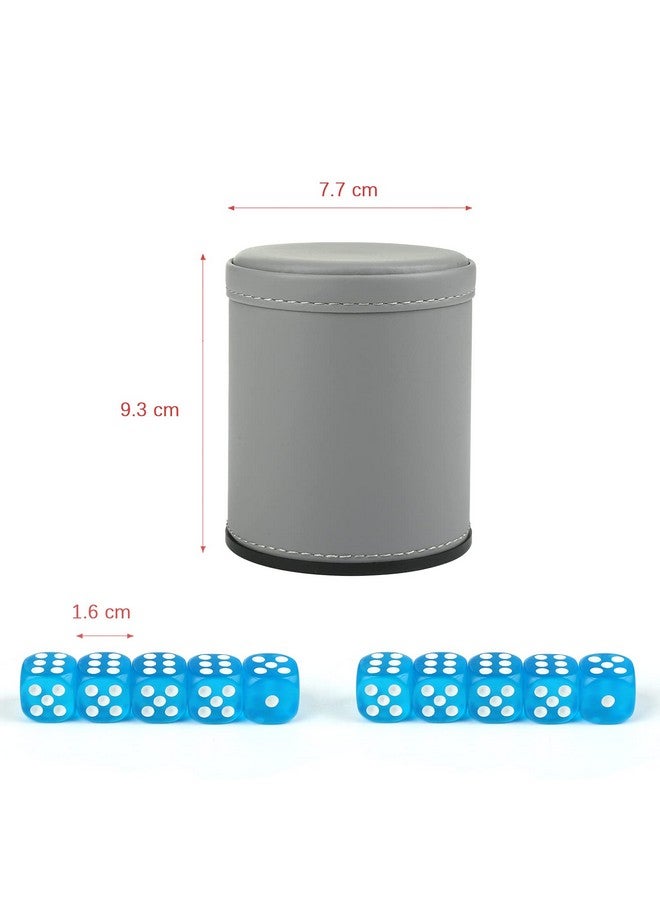GWHOLE Leather Dice Cup Dice Stacking Shaker Cup Bar Pub Club Liar Games Dice Rolling Set With 10 Dices For Yahtzee Farkle Party Games Gift - Image 2