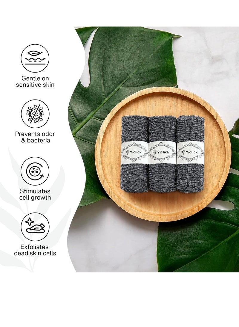 Yiclick Exfoliating African Net Sponge - Exfoliating Body Scrubber Exfoliator, Exfoliating Washcloth Towel, Exfoliate Rags Wash Cloth Loofah Sponge for Body Scrub, Back Scrubber (Black) - Image 4