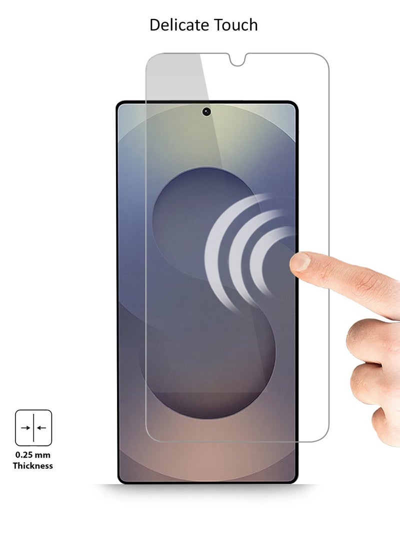 Techie 2 Pack HD Tempered Glass Screen Protector for Samsung Galaxy S25 Ultra 2025 - Anti Reflection Anti Bubbles 9H Hardness 0.33 mm Rounded Edges Easy Installation  - Image 5