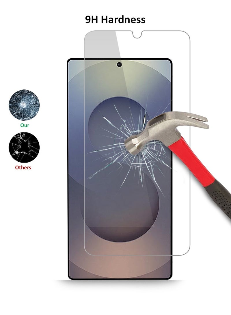 Techie 2 Pack HD Tempered Glass Screen Protector for Samsung Galaxy S25 Ultra 2025 - Anti Reflection Anti Bubbles 9H Hardness 0.33 mm Rounded Edges Easy Installation  - Image 2