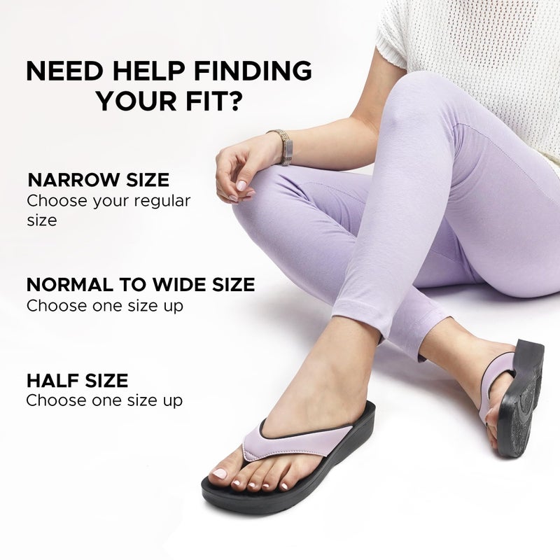 AEROTHOTIC Flip Flops for Women with Arch Support Plantar Fasciitis Orthopedic Cushioned Footbed Comfortable Non-Slip Sole with Padded Straps Dressy Casual Recovery Women Sandals (Flumen Lilac, US Footwear Size System, Adult, Women, Numeric, Medium, 9) - Image 3