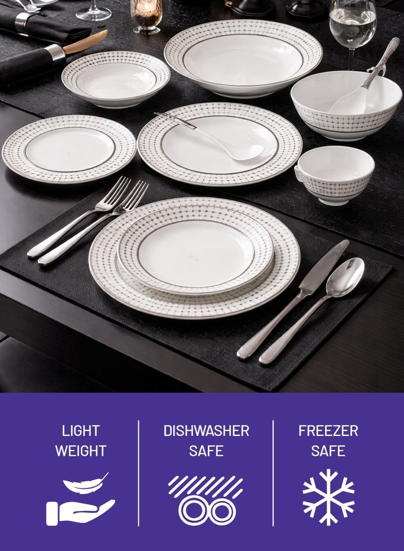 رويال فورد Royalford 22pcs Melamine Dinner Set RF13134 Includes Bowls, Rice Spoon, Ladles, Soup and Dinner Plates Dishwasher-Safe and Freezer-Friendly - Image 2