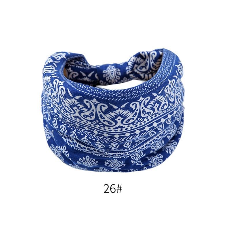 Melodio Womens Wide Bandana Headband Elastic Floral Print Nonslip Headband Elastic Bandana Headband 3 Color Set - Image 2