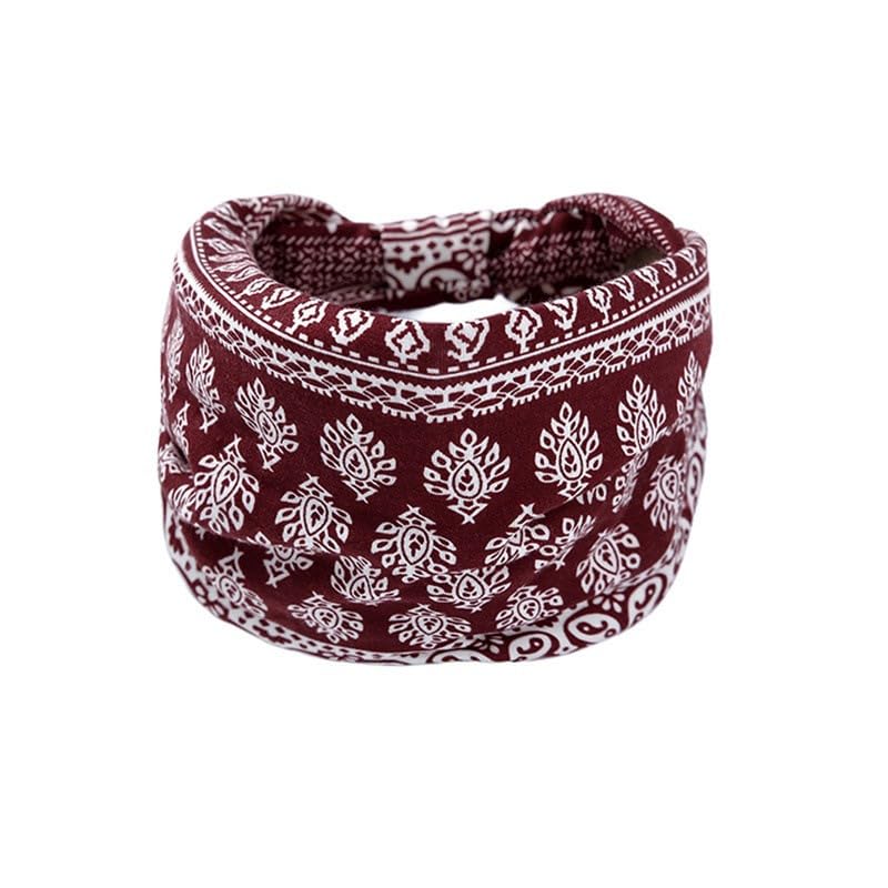 Melodio Womens Wide Bandana Headband Elastic Floral Print Nonslip Headband Elastic Bandana Headband 3 Color Set - Image 3