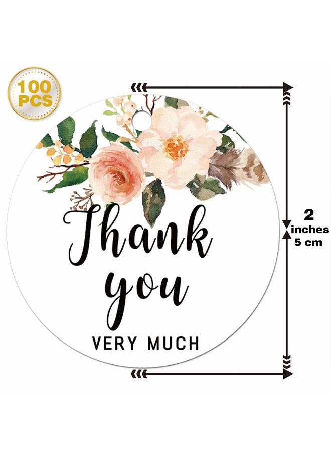 Mr.Mug Floral Thank You for Celebrating with Us Tags for Wedding Birthday Baby Shower Party Favors with 100Ft Jute String 100 Pieces - Image 3