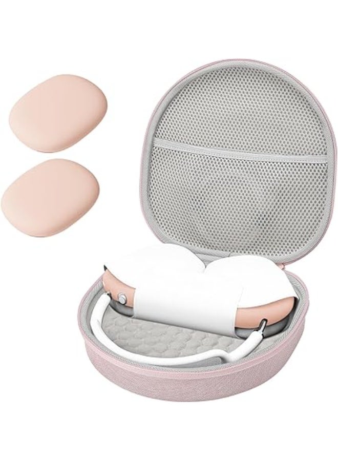 AirPods Max 2020 Headphones Case with Two Smart Silicone Covers – Hard Shockproof Carrying Bag for Headphone Protection During Travel – Portable Waterproof Storage Case Against Dust and Scratches – Protective Silicone Covers for Headphones - Image 1