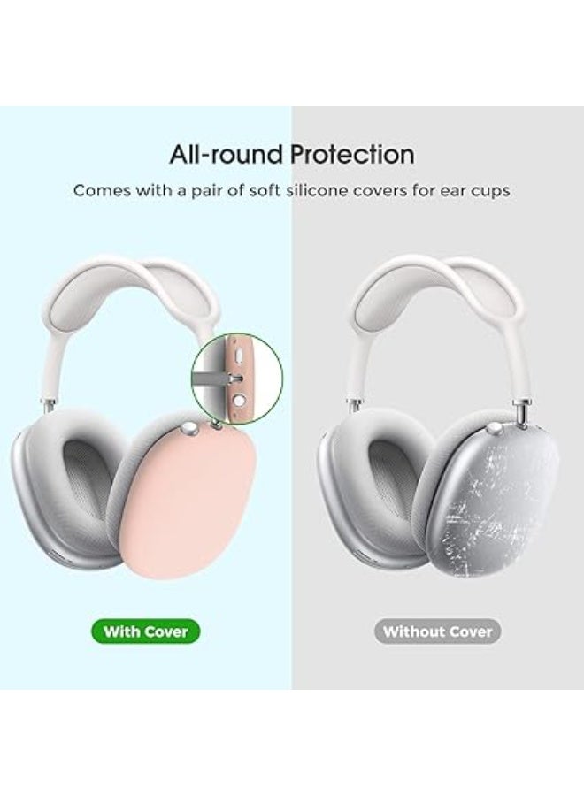 AirPods Max 2020 Headphones Case with Two Smart Silicone Covers – Hard Shockproof Carrying Bag for Headphone Protection During Travel – Portable Waterproof Storage Case Against Dust and Scratches – Protective Silicone Covers for Headphones - Image 3