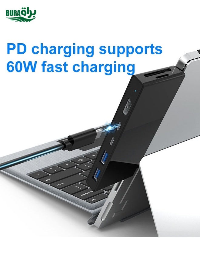 BURAQ Rocketek SH867 USB 3.0 x 3 + Type-C x 2 HUB Adapter  - Image 4