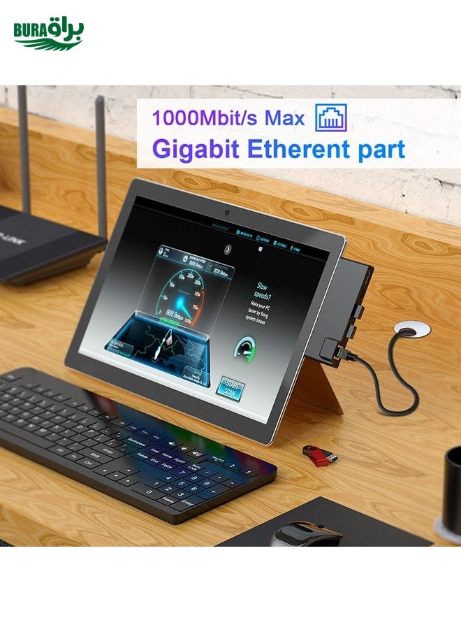 BURAQ Rocketek SH867 USB 3.0 x 3 + Type-C x 2 HUB Adapter  - Image 5
