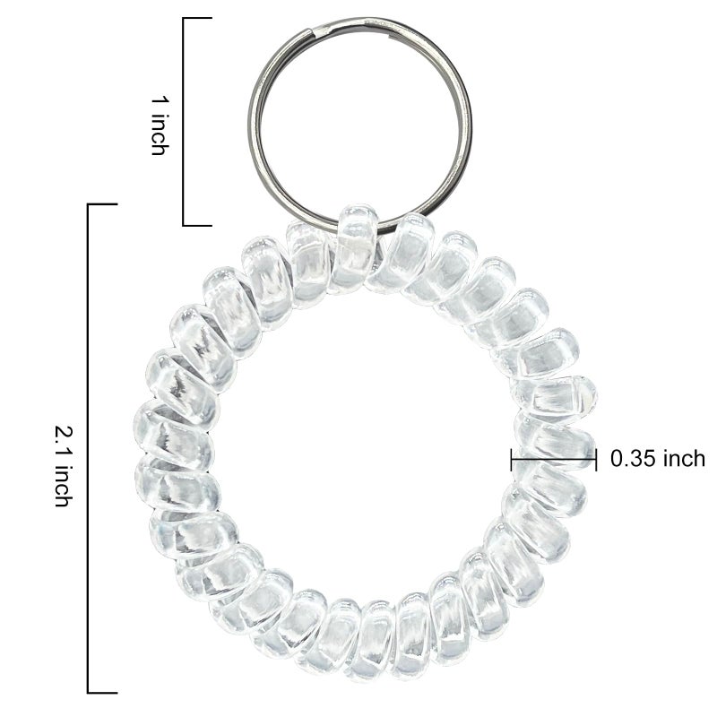 TENOC Spiral Coil Keychain 3 Pcs, Anti-lost Key Chain Holder Lanyard Cord, Clear - Image 2