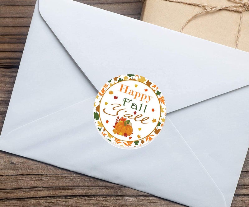 Remarkable Happy Fall Y'all Stickers,2 Inch Pumpkin Autumn Floral Thank You Labels,Thanksgiving Stickers for Party Favors Envelope Seals & Goodie Bags(500 Total Labels) - Image 2