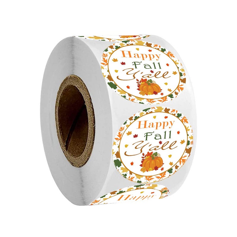 Remarkable Happy Fall Y'all Stickers,2 Inch Pumpkin Autumn Floral Thank You Labels,Thanksgiving Stickers for Party Favors Envelope Seals & Goodie Bags(500 Total Labels) - Image 1