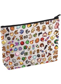 KUIYAI KUIYAI Stardew Game Inspired Cosmetic Bag Farming Simulation Game Makeup Bag Junimo Planter Gift Farm Fishing Gift Video Game Lovers Gift (FullStardewCharacterMup) 