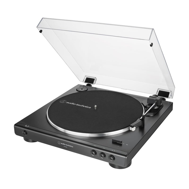 Audio-Technica AT-LP60X-BK Fully Automatic Belt-Drive Stereo Turntable, Black, Hi-Fidelity, Plays 33 -1/3 and 45 RPM Vinyl Records, Dust Cover, Anti-Resonance, Die-Cast Aluminum Platter - Image 1