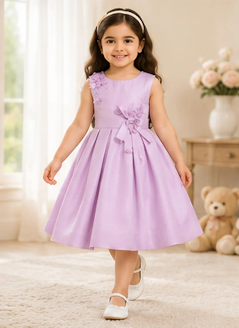 أرتيميا Artemea Toddler Girls Floral Appliqué Fit & Flare Party Dress - Lilac