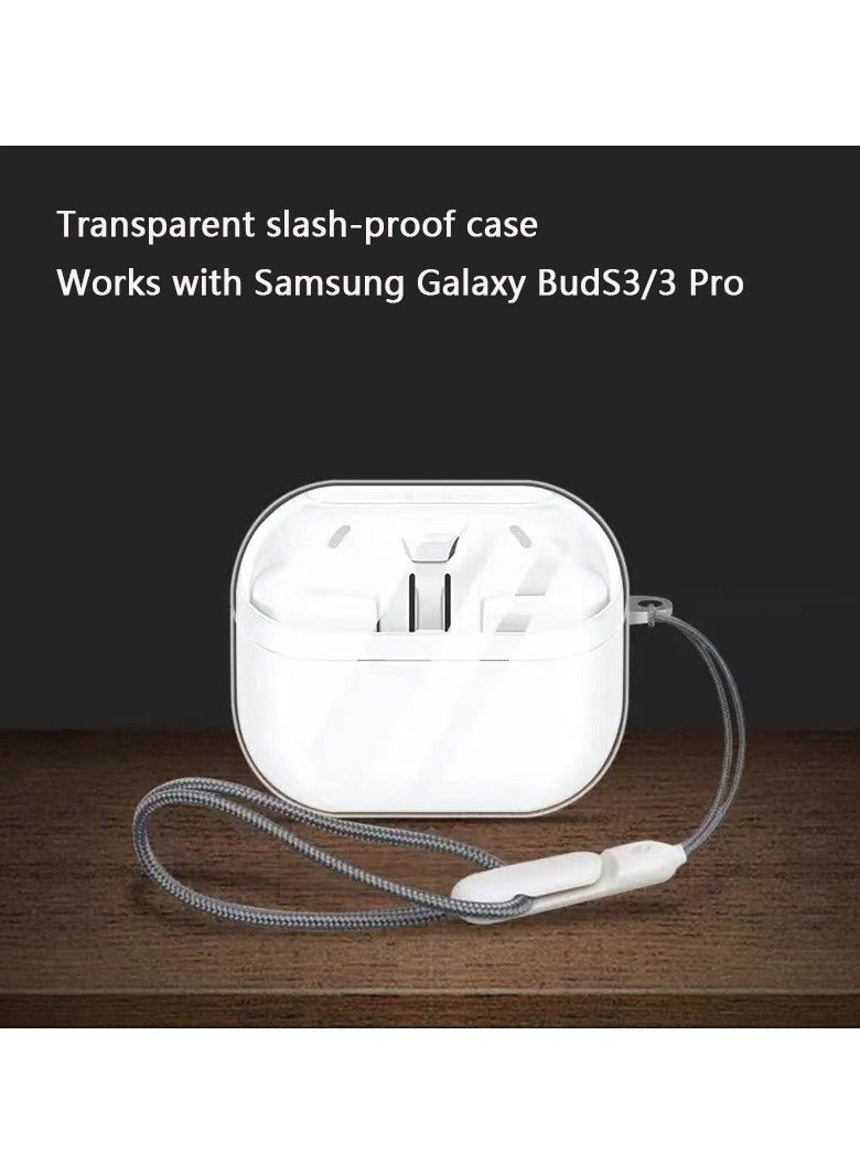 Transparent Earphones Case Compatible with Samsung Galaxy Buds 3 and Galaxy Buds 3 Pro Crystal TPU Earbuds Case  - Image 2