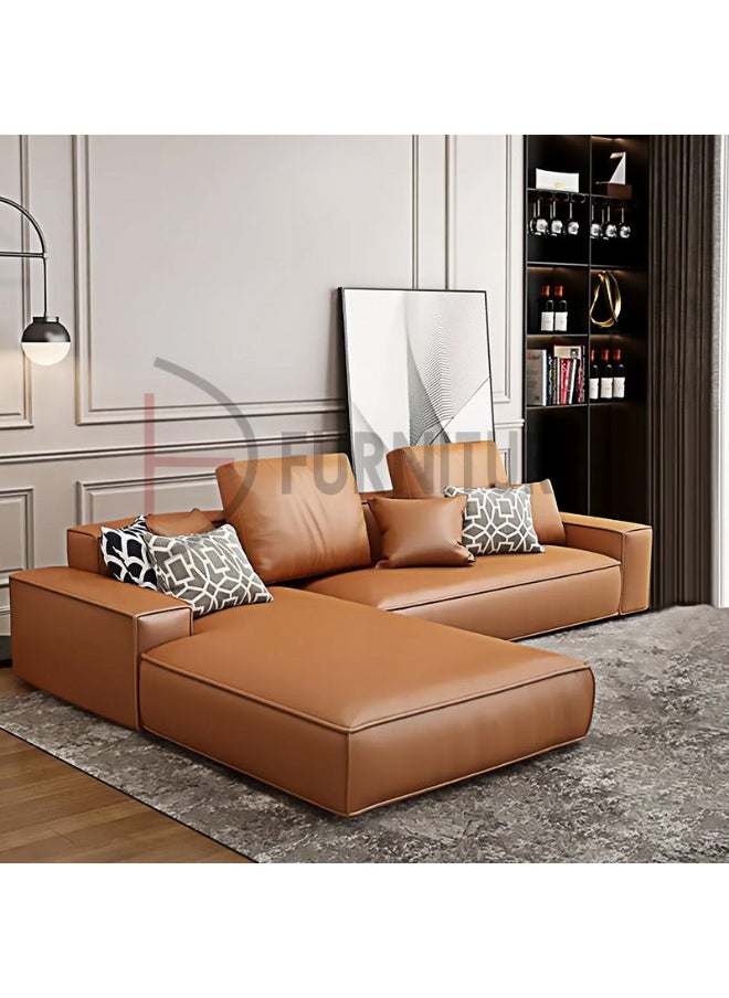 DIVINE FURNITURE Faux Leather Corner Sectional Sofa 