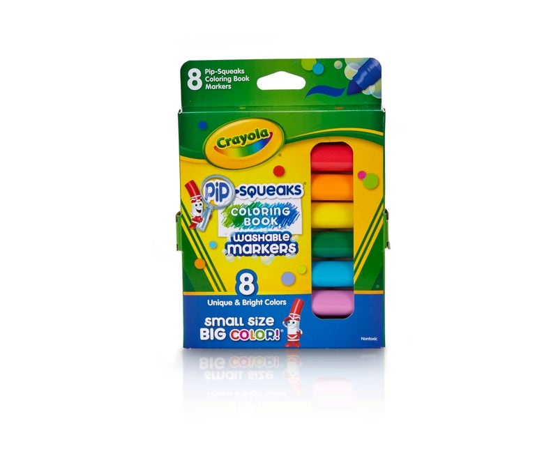 Crayola Pip Squeaks Washable Markers, Mini Markers in Classic Colors, 8 Count - Image 1